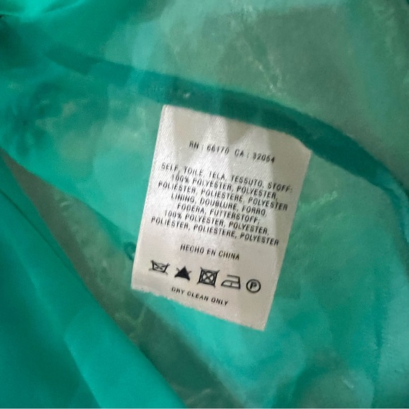 Anthropologie Leifnotes Teal Turquoise Green blouse top floral flowers - Picture 9 of 11